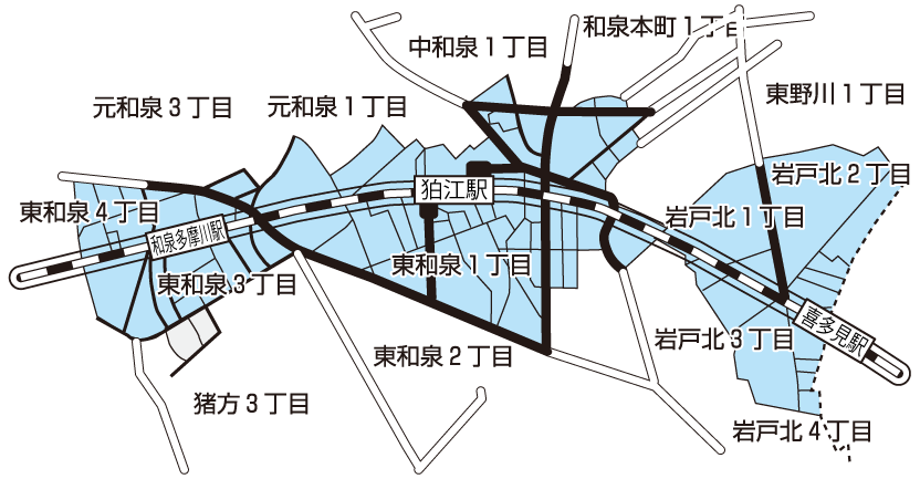 自転車等放置禁止区域図