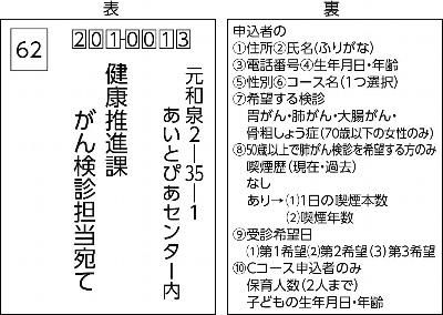 ■はがき記入例　※往復はがきは使用しないでください。