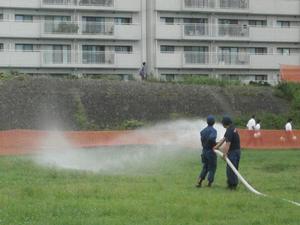 散水する様子